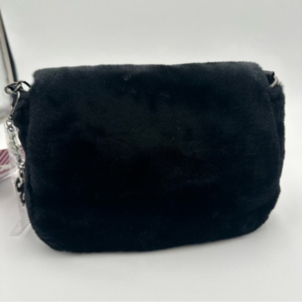 GILDA PARIS Black Fur Crossbody Bag NWT - Picture 2 of 5